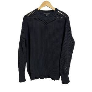 Athleta mesh volume sleeve yogi sweater‎ black size XS $148 NEW